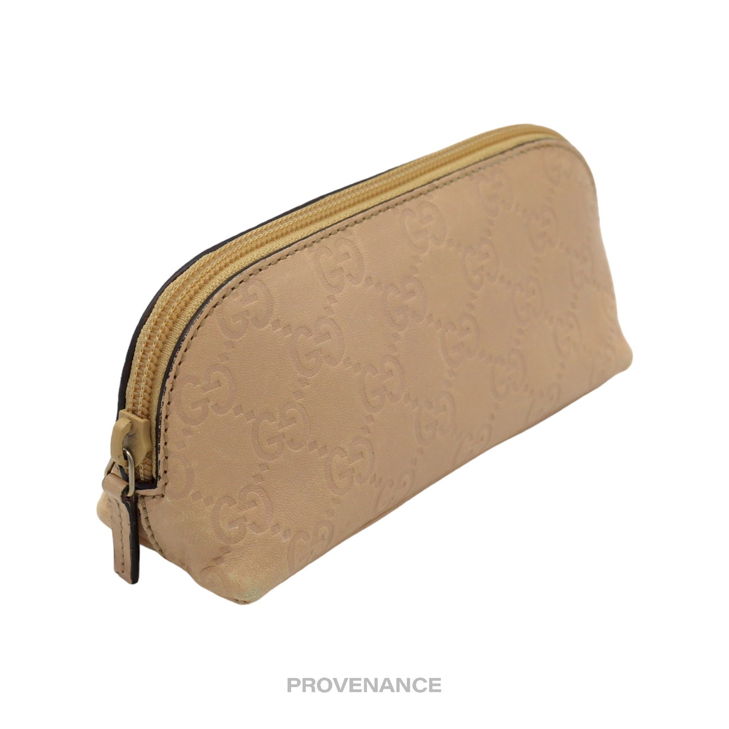 🔴 Gucci Cosmetic Pouch - Nude Guccissima Leather