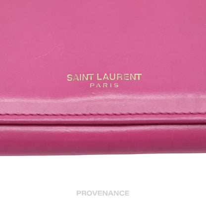 🔴 Saint Laurent Paris SLP Long Wallet - Pink