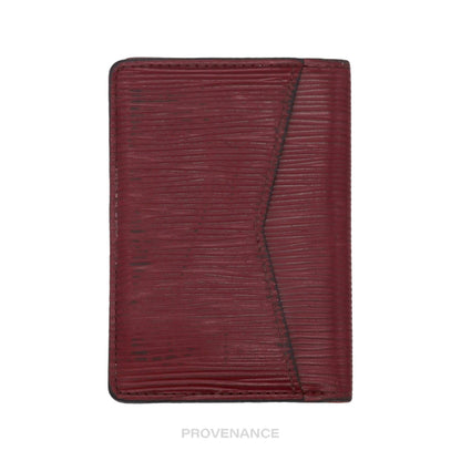 🔴 Louis Vuitton Pocket Organizer Wallet NM- Red Epi Leather