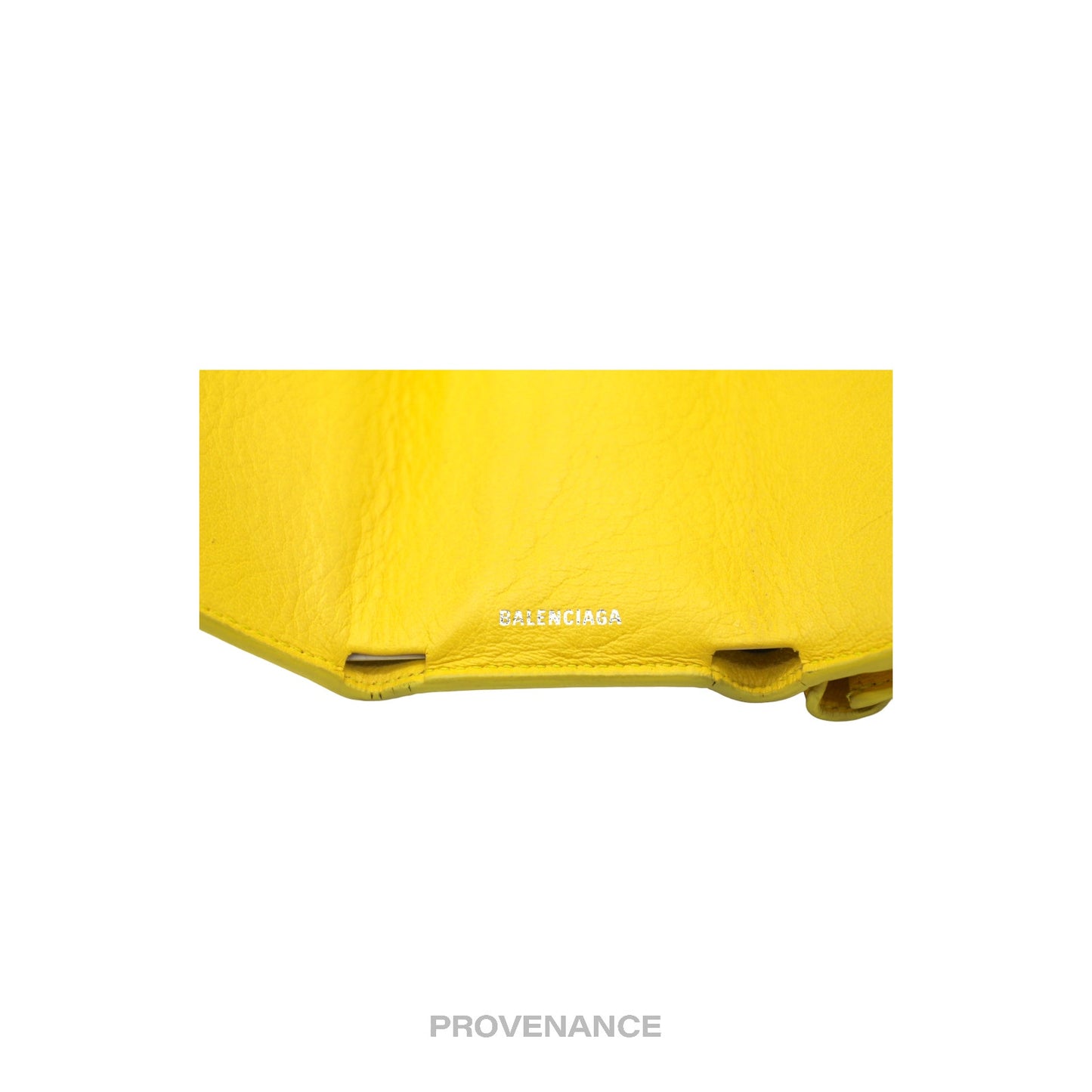 🔴 Balenciaga Papier Mini Wallet - Yellow Leather