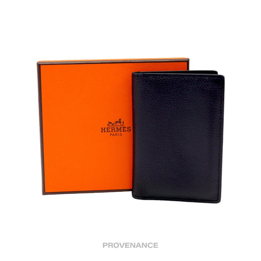 🔴 Hermes MC2 Euclide Card Holder Wallet - Epsom Noir Black