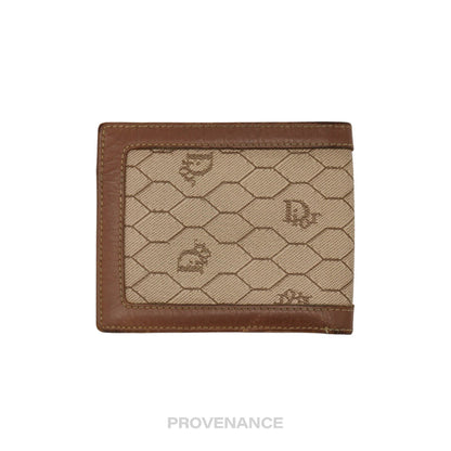🔴 Dior Trotter Bifold Wallet - Tan Honeycomb