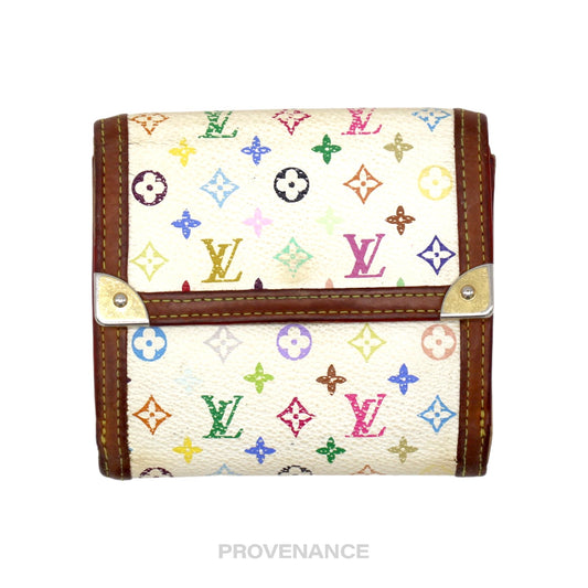 🔴 Louis Vuitton Elise Trifold Wallet - Monogram Multicolore White