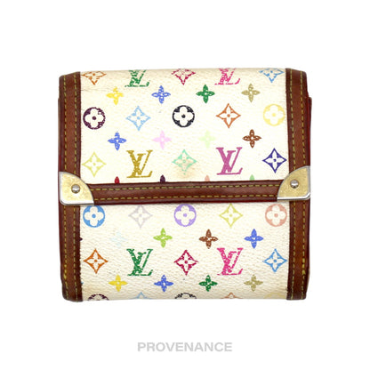 🔴 Louis Vuitton Elise Trifold Wallet - Monogram Multicolore White