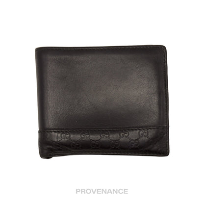 🔴 Gucci Bifold Wallet - Black MicroGuccissima Leather