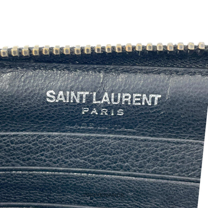 🔴 Saint Laurent Paris SLP Stars Zip Wallet - Black/Silver