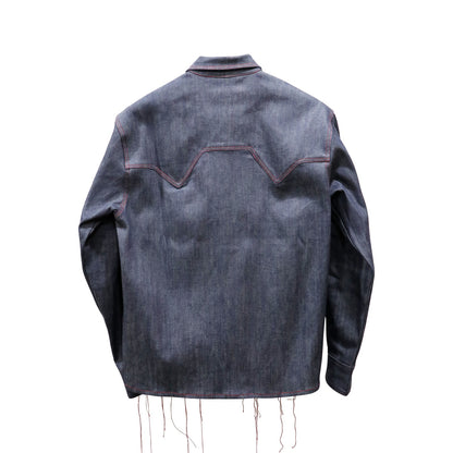 🔴 Pyer Moss Running Stitch Western Denim Jacket