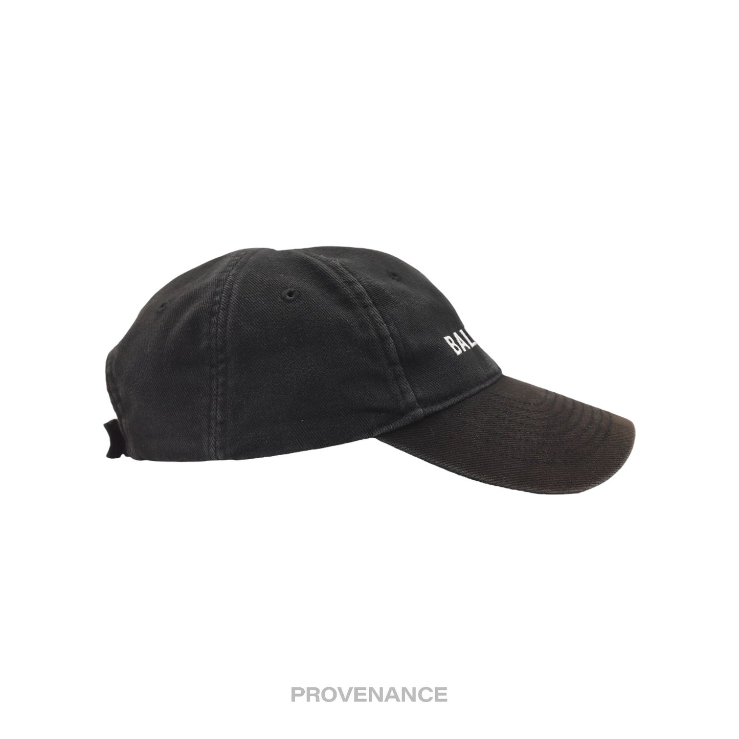 🔴 Balenciaga Embroidered Logo Cap - Washed Black