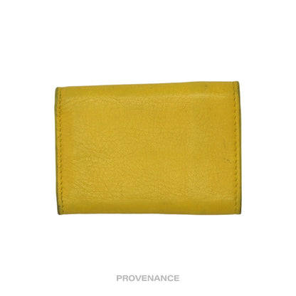 🔴 Balenciaga Papier Mini Wallet - Yellow Leather