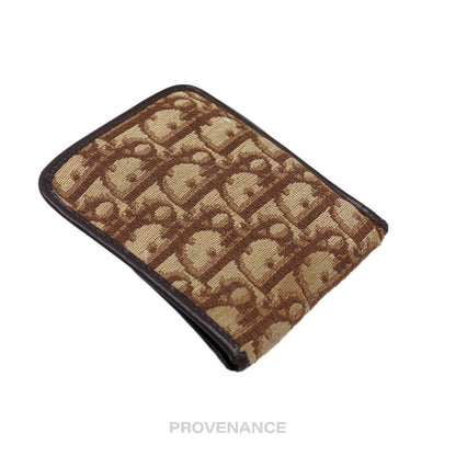 🔴 Dior Oblique Trotter Bifold Wallet - Brown Jacquard