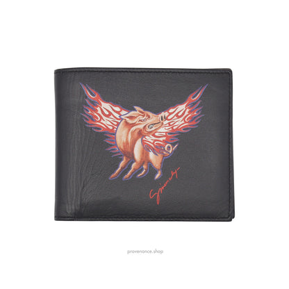 🔴 Givenchy  Leather Wallet with Zodiac Sign Pig Print