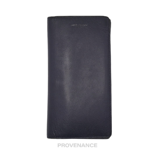 🔴 SLP Zip Long Wallet - Navy Leather