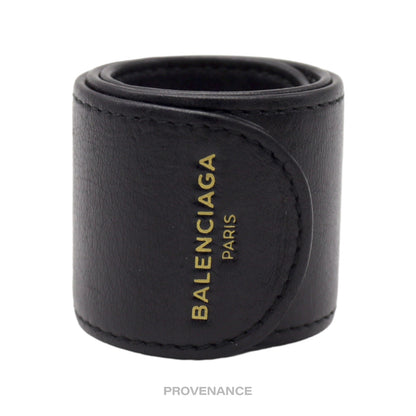 🔴 Balenciaga Slap Bracelet - Black Leather