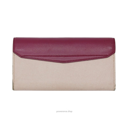 🔴 Fendi Long Wallet - Fuchsia Pink Leather