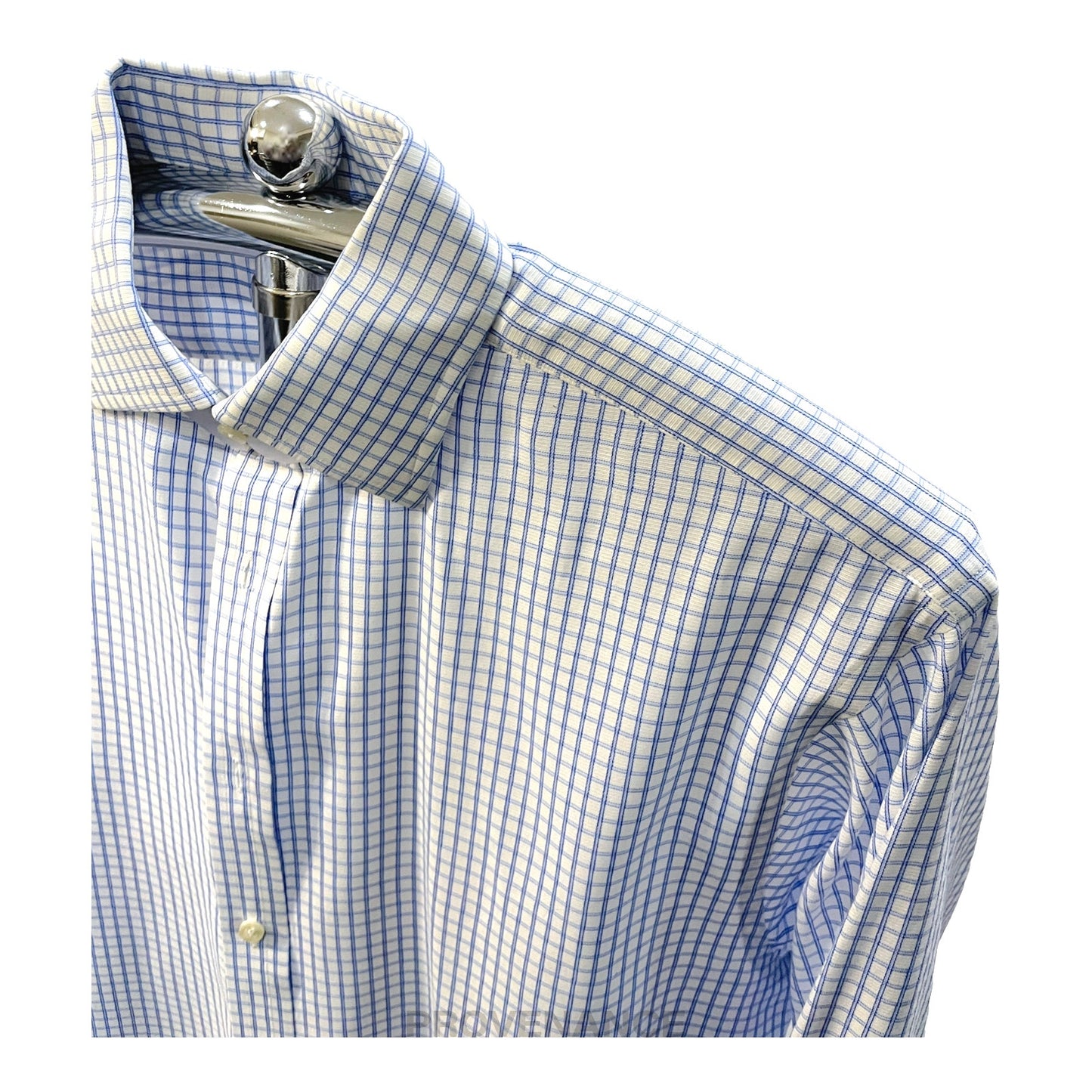 🔴 Thomas Pink Button Down Shirt - White/Blue Checked