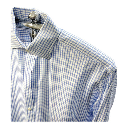 🔴 Thomas Pink Button Down Shirt - White/Blue Checked