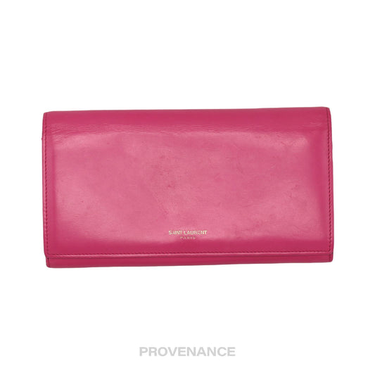 🔴 Saint Laurent Paris SLP Long Wallet - Pink