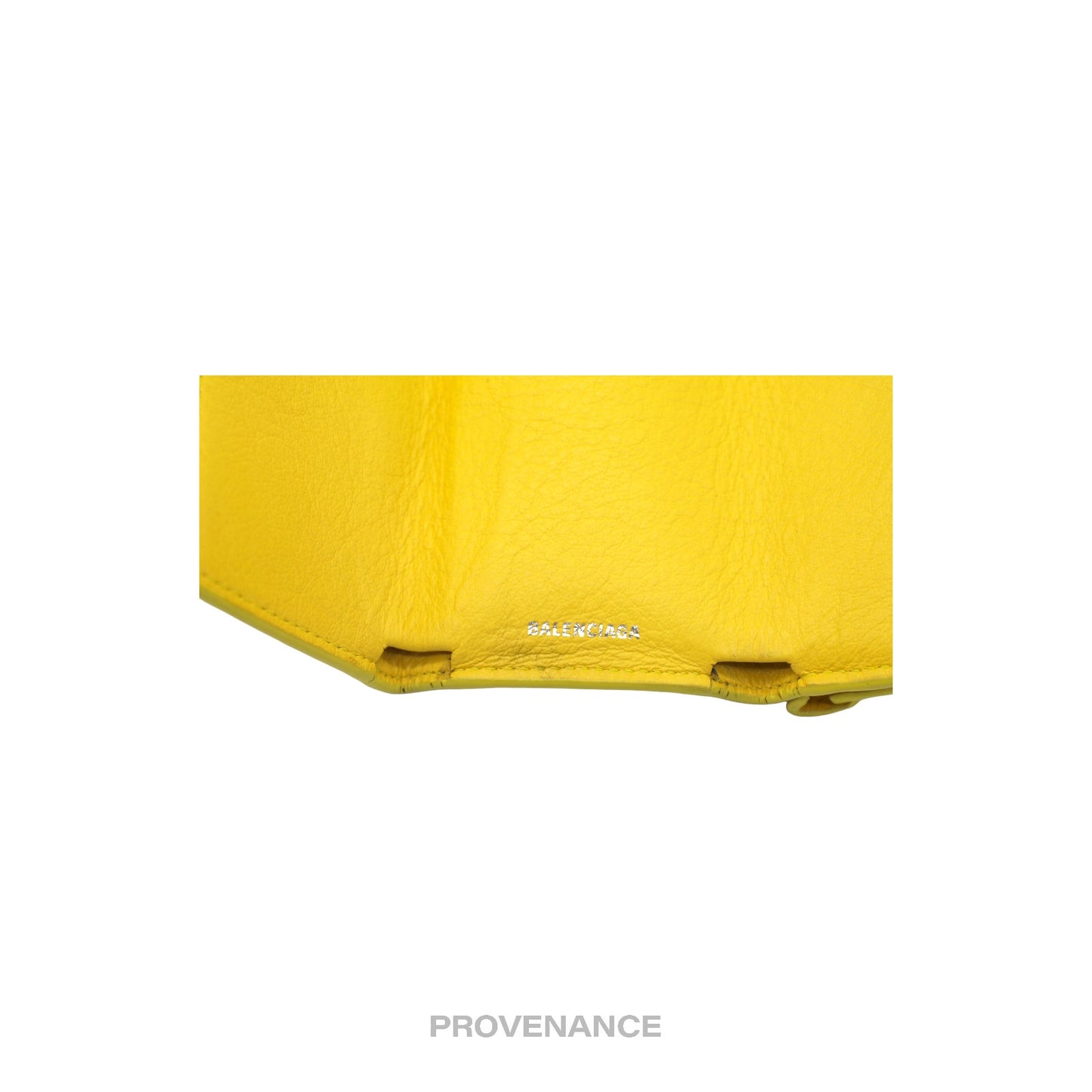 🔴 Balenciaga Papier Mini Wallet - Yellow Leather