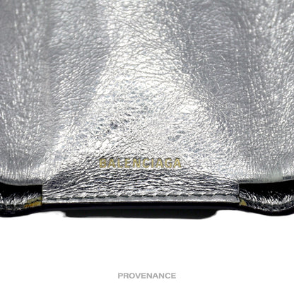 🔴 Balenciaga Papier Mini Wallet - Metallic Leather