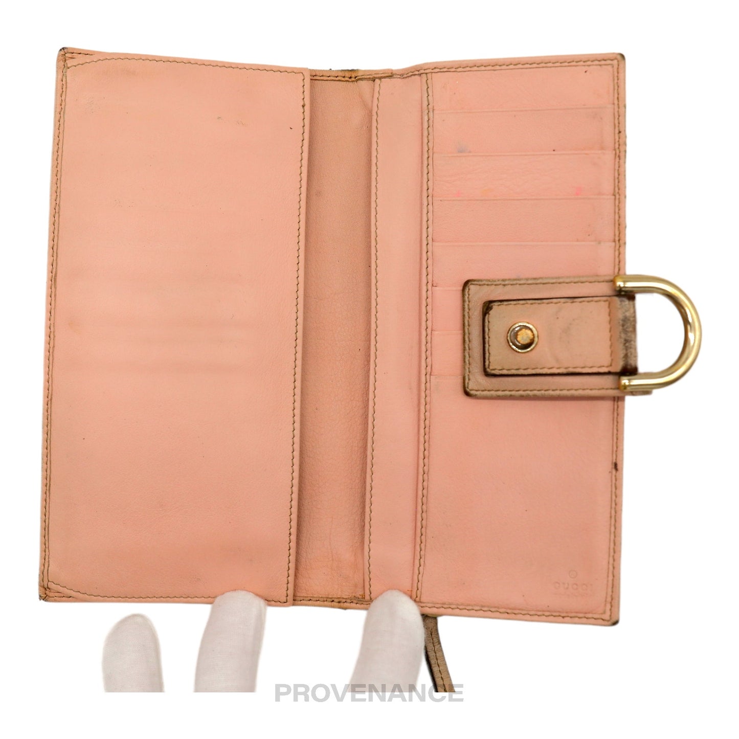 🔴 Gucci Long Wallet - GG Canvas Powder Pink