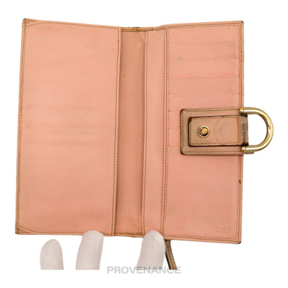 🔴 Gucci Long Wallet - GG Canvas Powder Pink