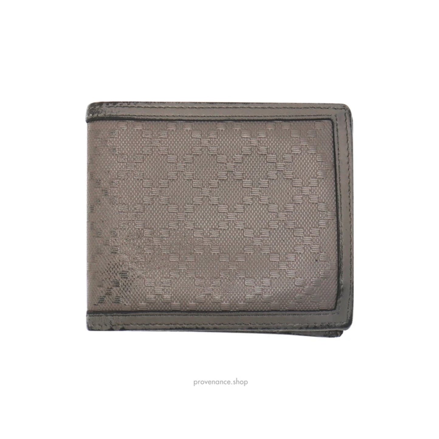 🔴 Gucci Bifold Wallet - Grey Diamante Leather