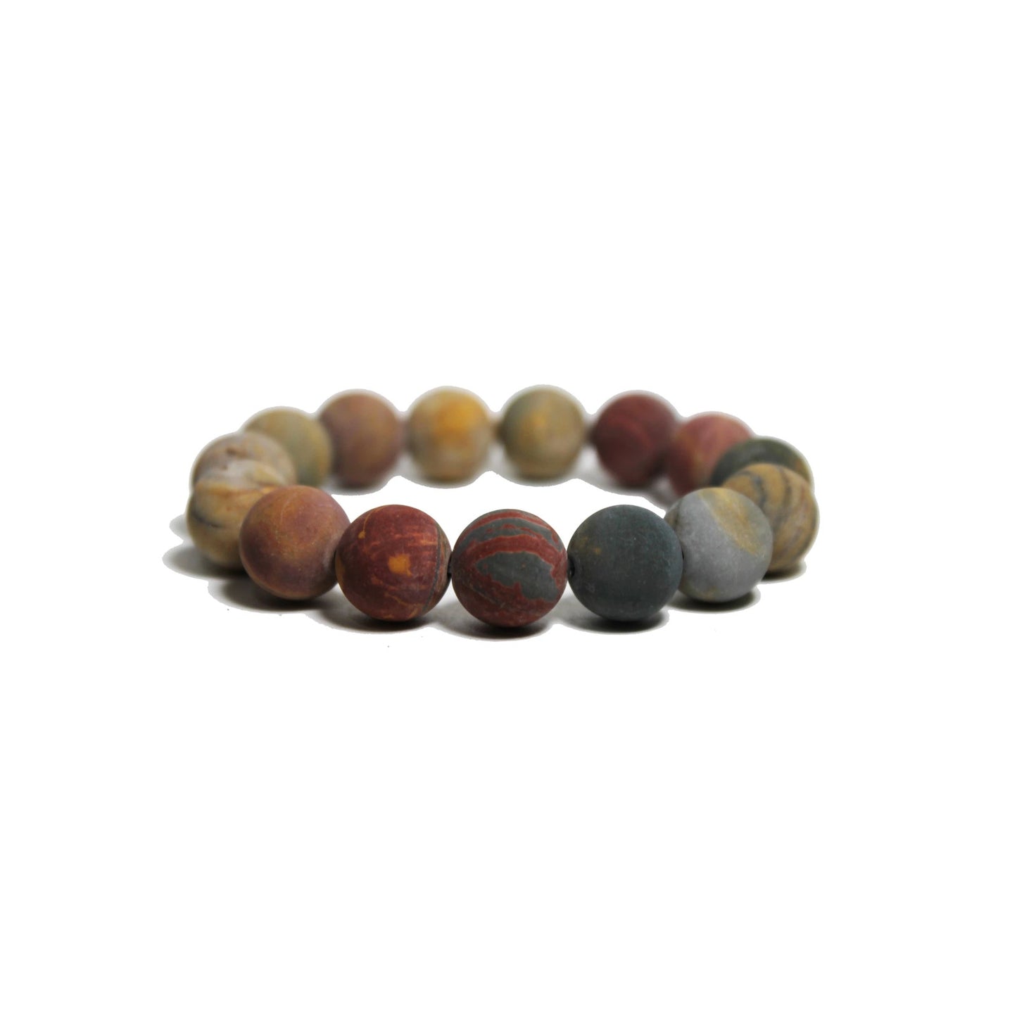 🔴 Bracelet - Matte Picasso Jasper 12mm.