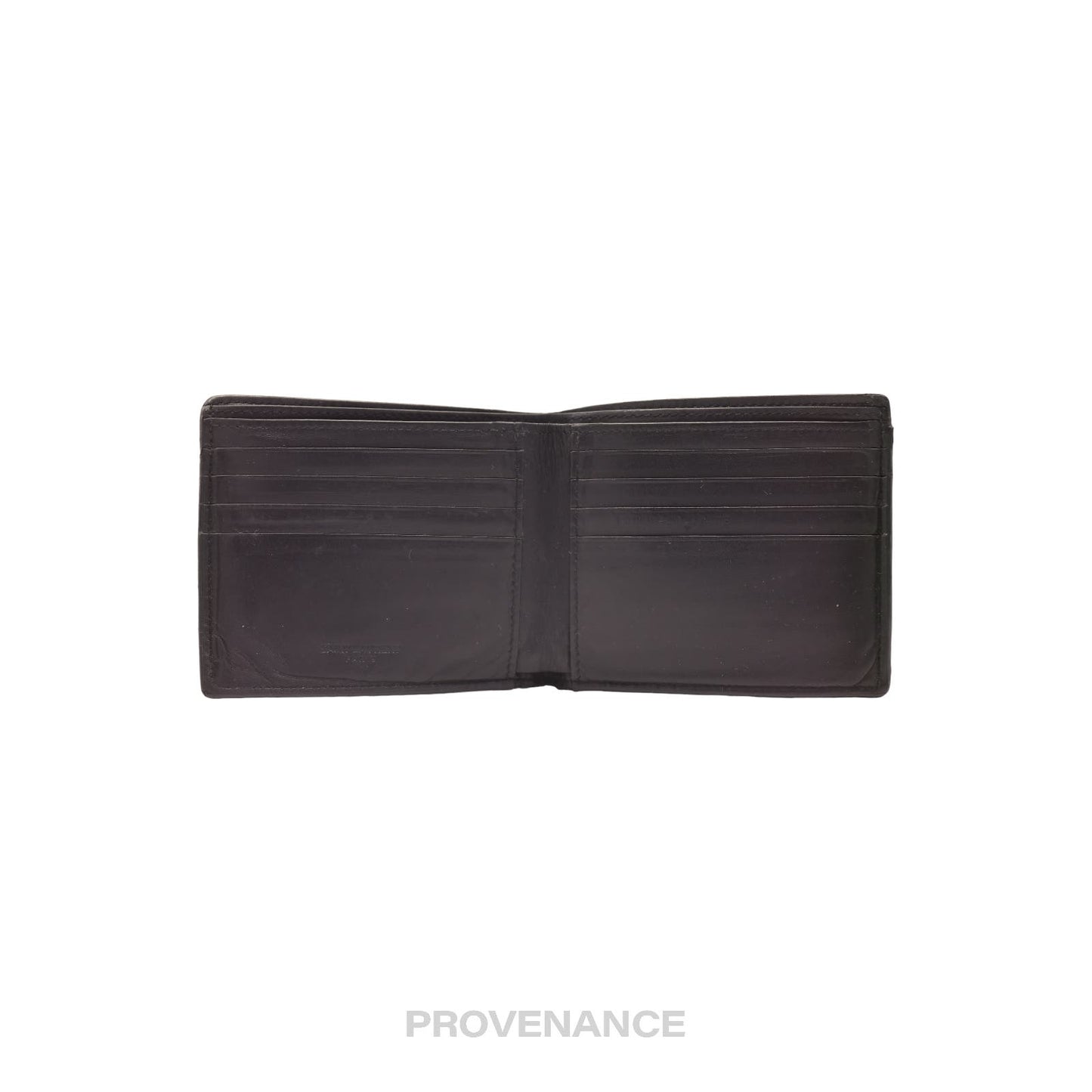 🔴 Saint Laurent Paris SLP Bifold Wallet - Black Leather