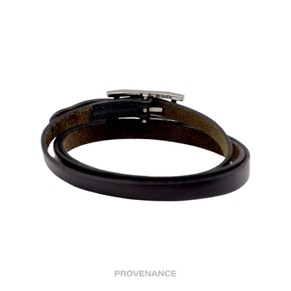 🔴 Hermes Triple Tour Bracelet - Black Leather