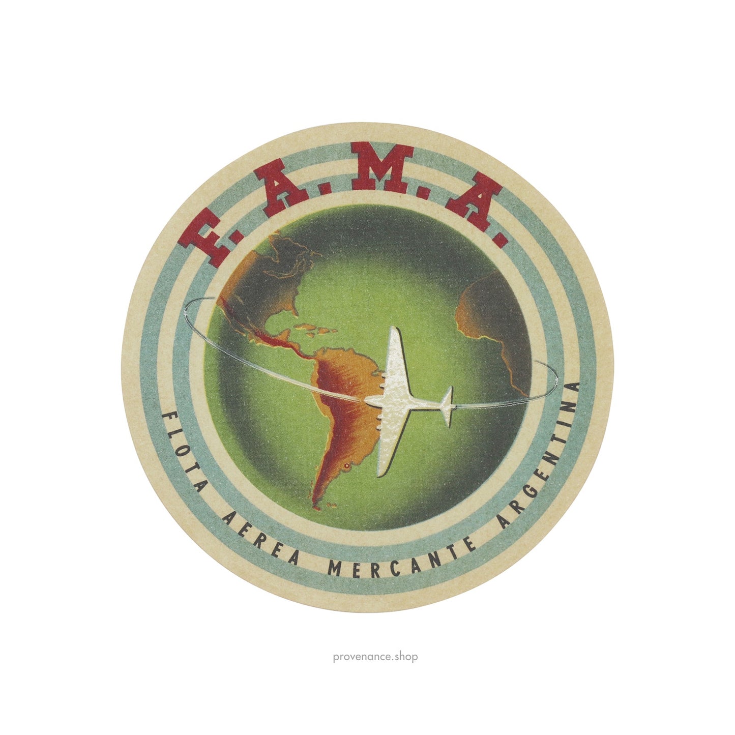 🔴Airline Label Postcard Sticker - F.A.M.A