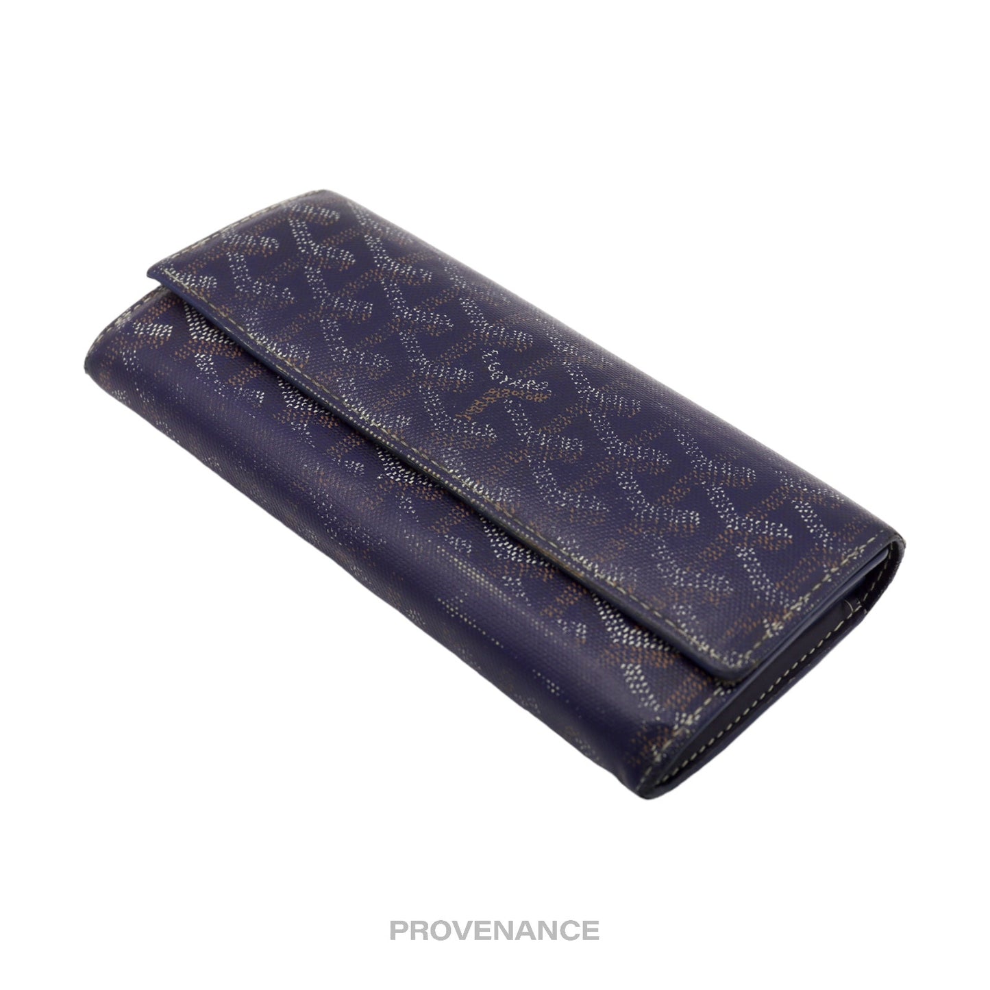 🔴 Goyard Varenne Long Wallet - Navy Blue Goyardine