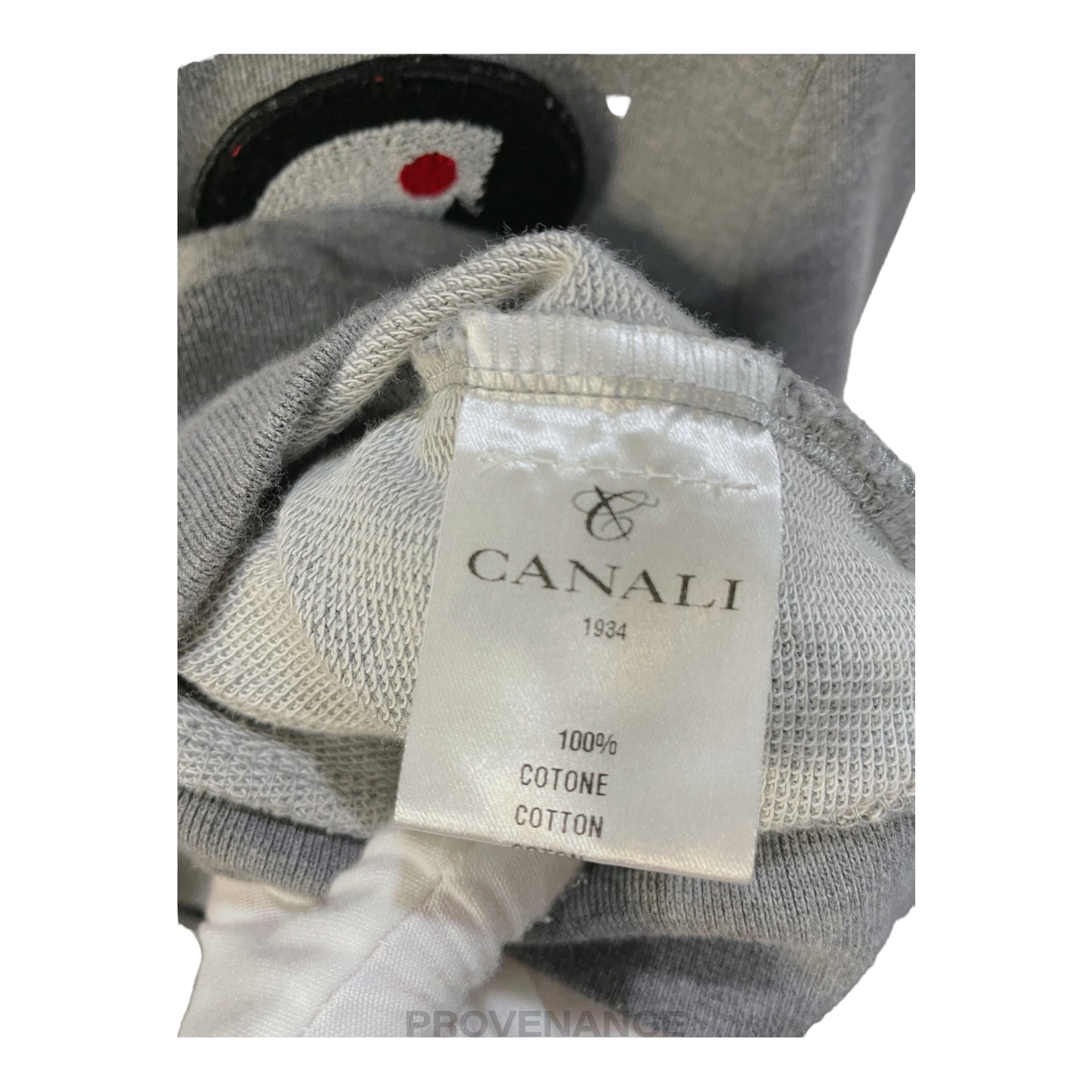 🔴 Canali Crewneck Patch Sweatshirt - Heather Grey