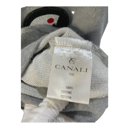 🔴 Canali Crewneck Patch Sweatshirt - Heather Grey