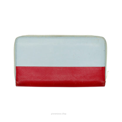 🔴 Celine Multifunction Zip Wallet - Sky Blue/Red