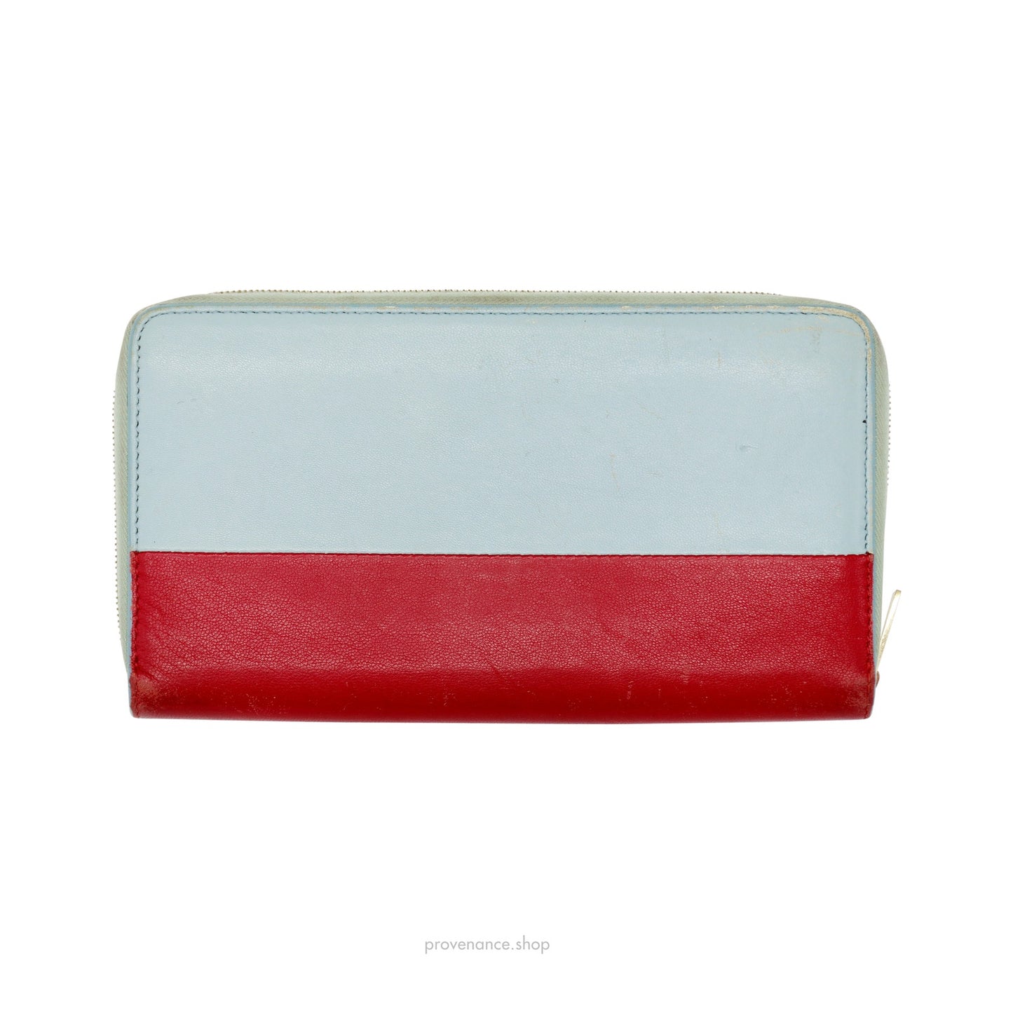 🔴 Celine Multifunction Zip Wallet - Sky Blue/Red