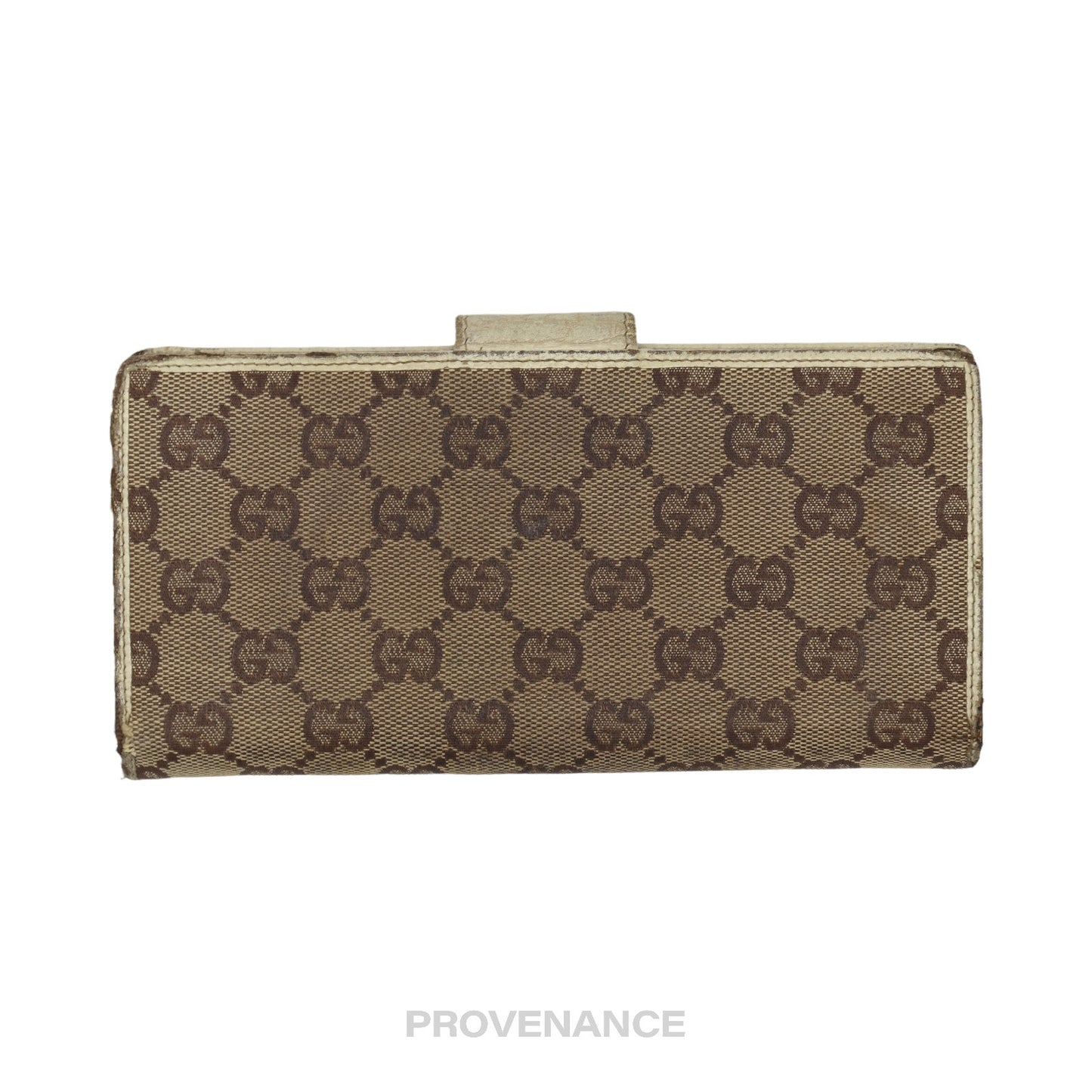 🔴 Gucci GG Canvas Long Wallet - Ivory