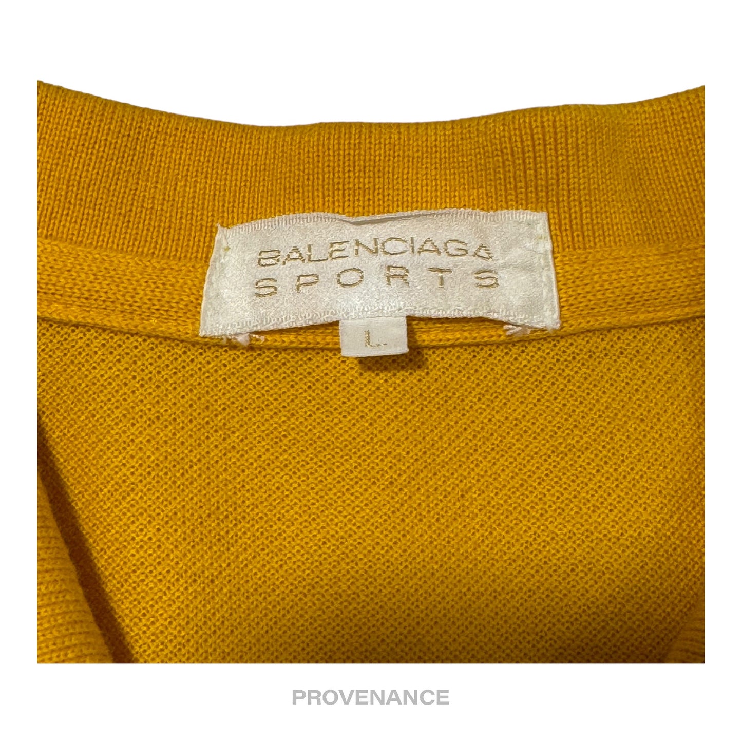 🔴 Balenciaga Sports Pique Polo Shirt - Yellow Embroidered