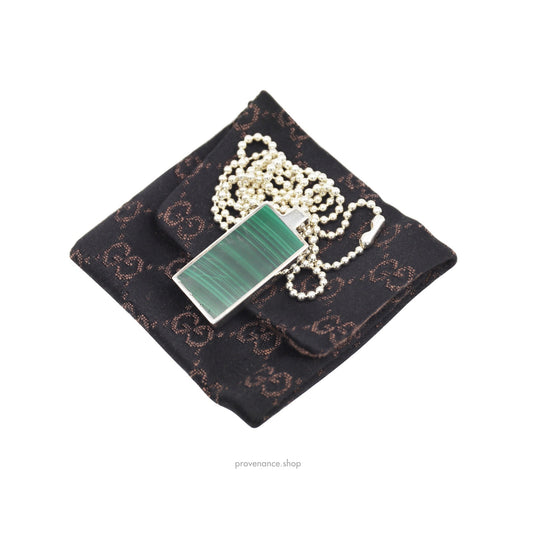 🔴 Gucci Pisces Birthstone Necklace - Malachite & Sterling Silver