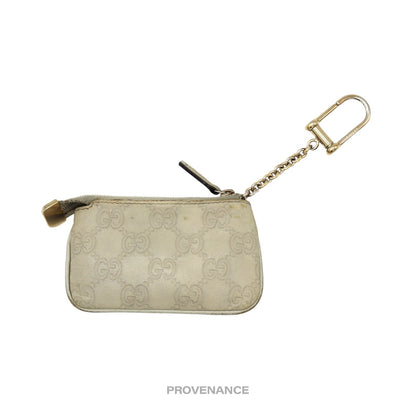 🔴 Gucci Key Pouch Cles - Cream GG Guccissima Leather