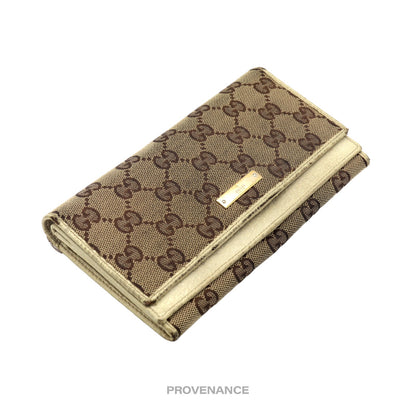 🔴 Gucci GG Canvas Long Wallet - White