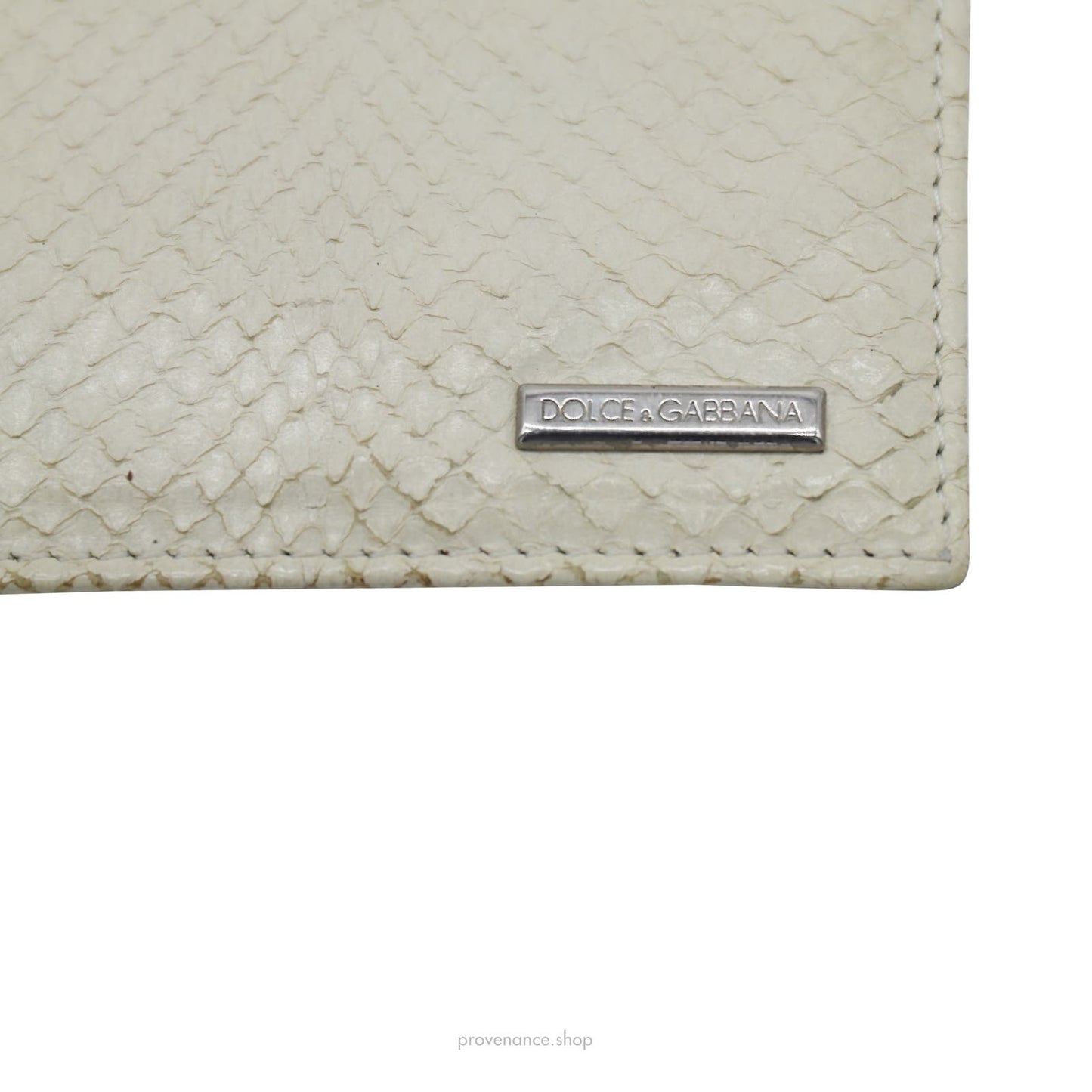 🔴 Dolce & Gabbana Cream Python Card Holder Wallet - Cream