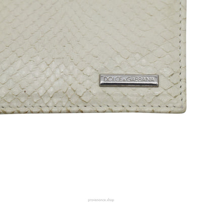 🔴 Dolce & Gabbana Cream Python Card Holder Wallet - Cream