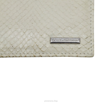 🔴 Dolce & Gabbana Cream Python Card Holder Wallet - Cream