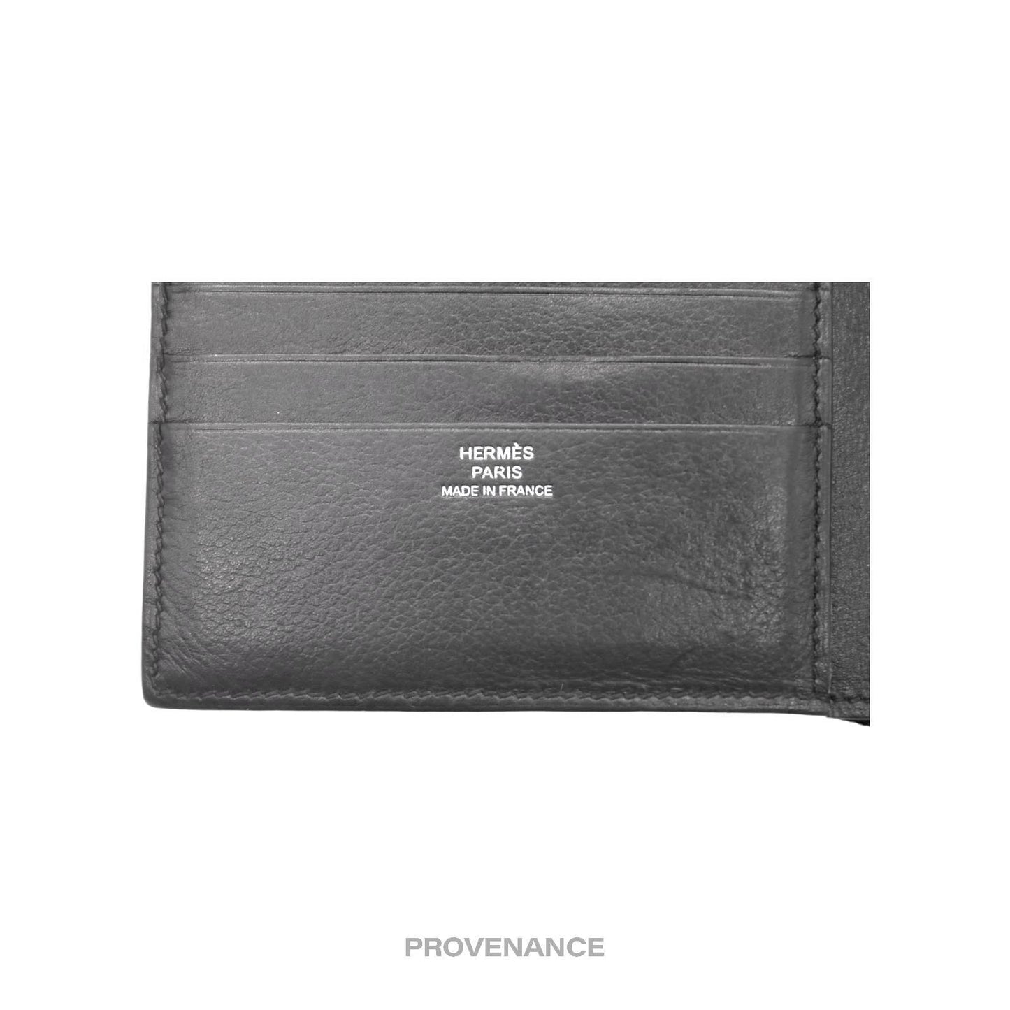 🔴 Hermès 8CC Bifold Wallet - Black Perforated H