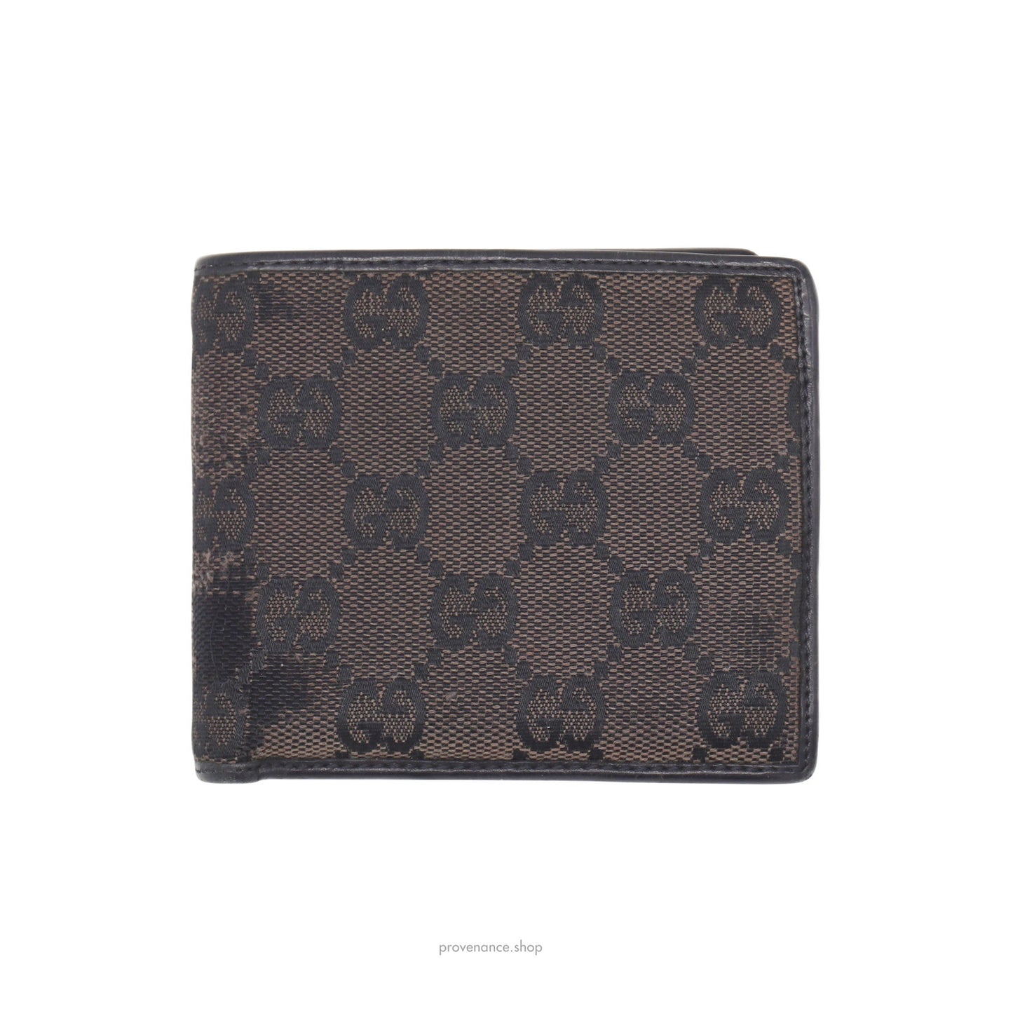 🔴 Gucci Bifold Wallet - Black/Brown GG Canvas