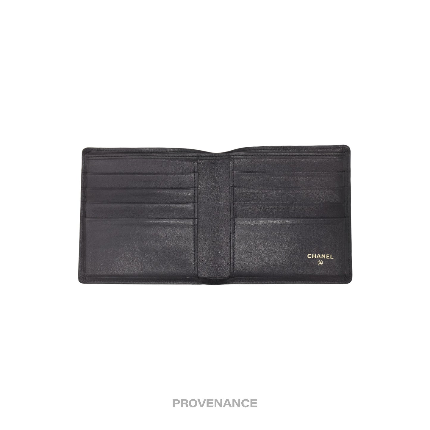 🔴 Chanel 8CC Bifold Wallet - Black Quilted Calfskin