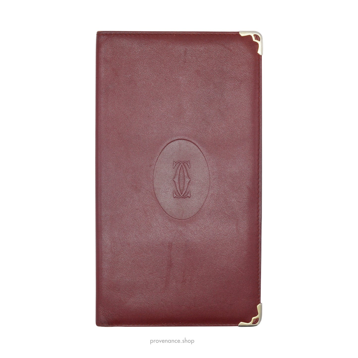 🔴 Cartier Long Wallet - Burgundy Calfskin Leather