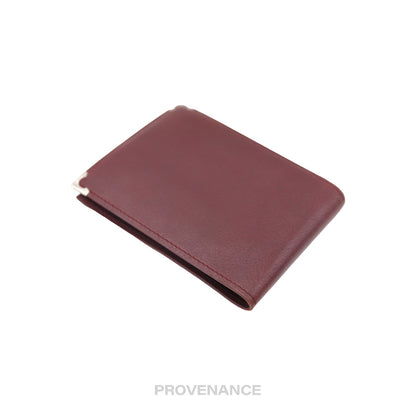 🔴 Cartier Bifold Wallet - Burgundy Calfskin Leather