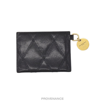 🔴 Givenchy Card Holder Wallet - Quilted Black Leather