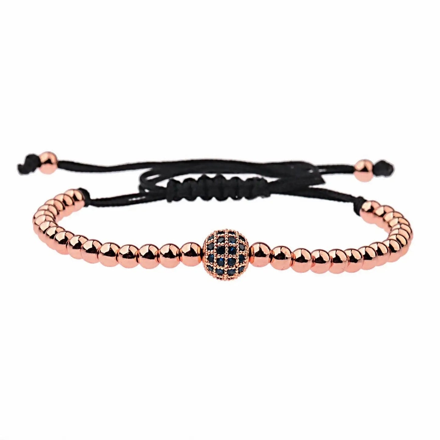 🔴 Bracelet - Rose Gold Globe Pavé